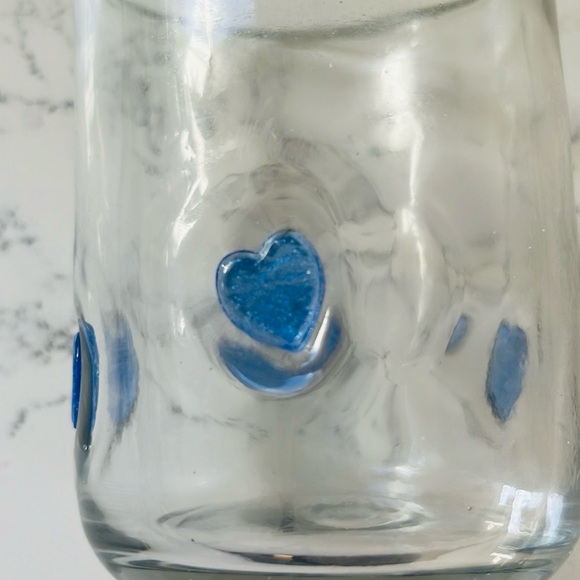 Anthropologie Icon Juice Glass Blue Heart RARE - Picture 4 of 8